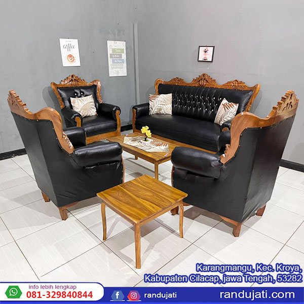 KURSI JATI KOMBINASI GAJAHAN HITAM OSCAR